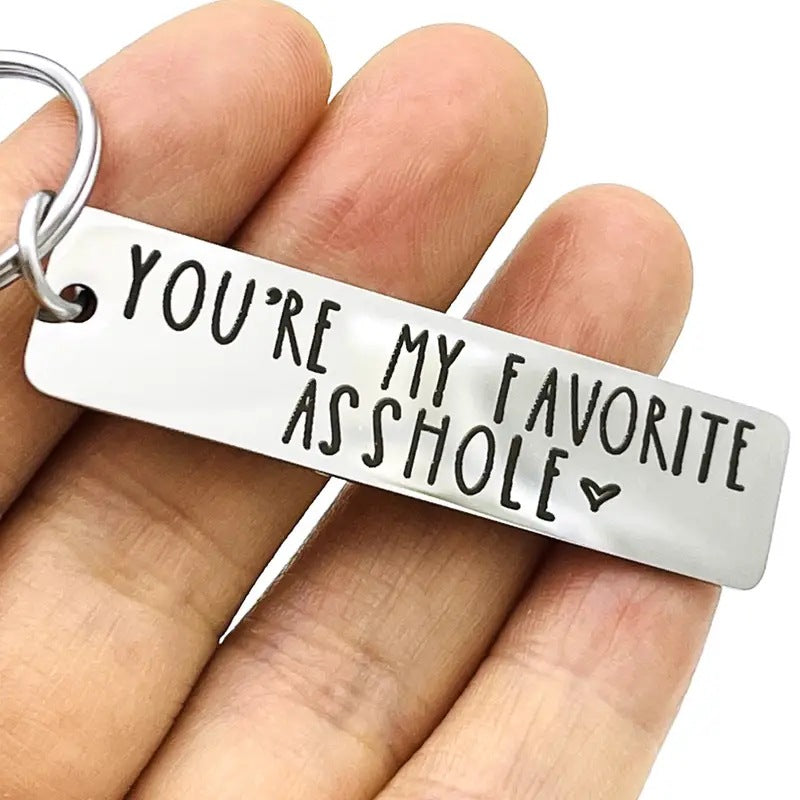 Favourite Asshole Laser Marking And Lettering Key Ring
