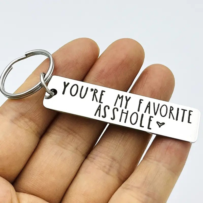 Favourite Asshole Laser Marking And Lettering Key Ring
