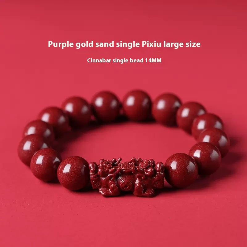 High-content Natural Raw Ore Cinnabar Ruyi Pi Xiu Bracelet