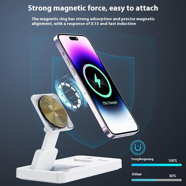 Mobile Watch Headset Foldable 3-in-1 Magnetic Wireless Charger