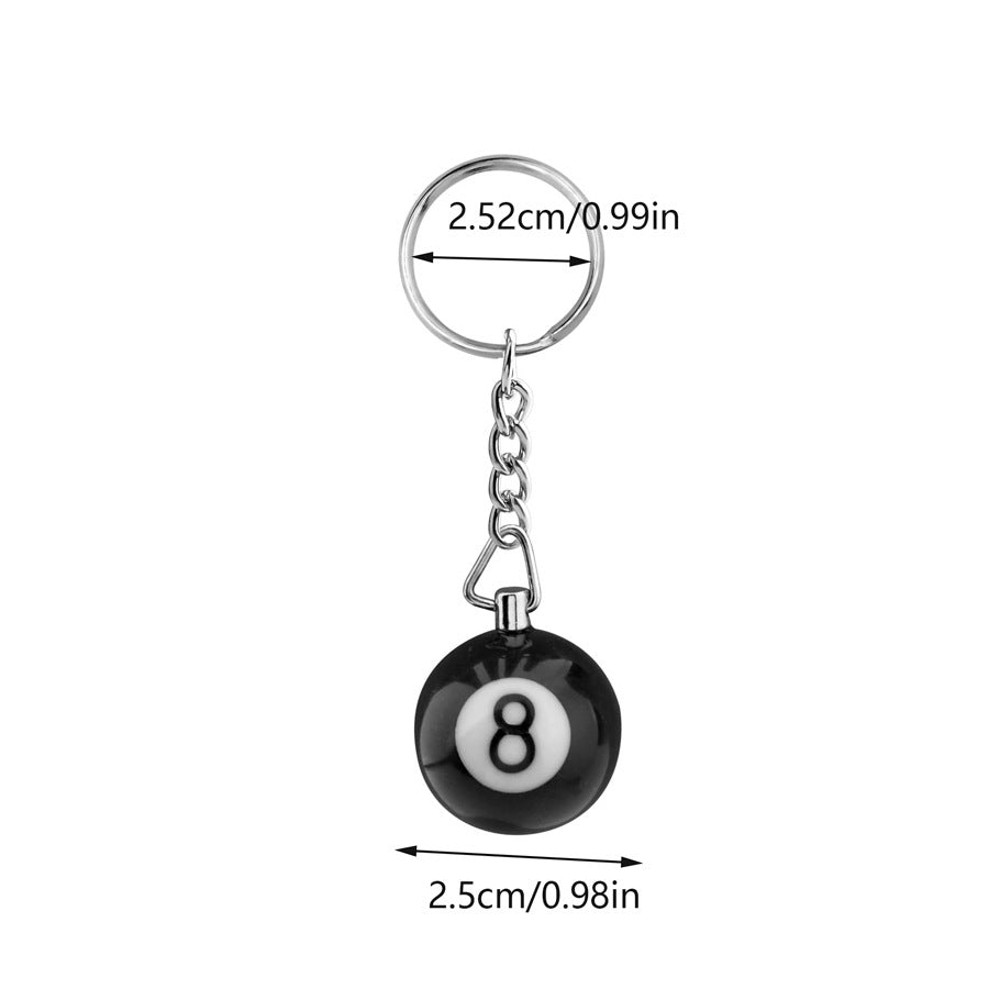 Pure Black No. 8 Billiards Keychain