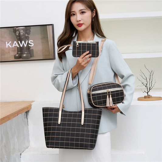 Neue koreanische Mode vierteiliges Set Textur Schulter Frauen Hand tragende Crossbody-Tasche