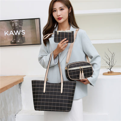 Koreanische Mode vierteiliges Set Textur Schulter Frauen Crossbody-Tasche