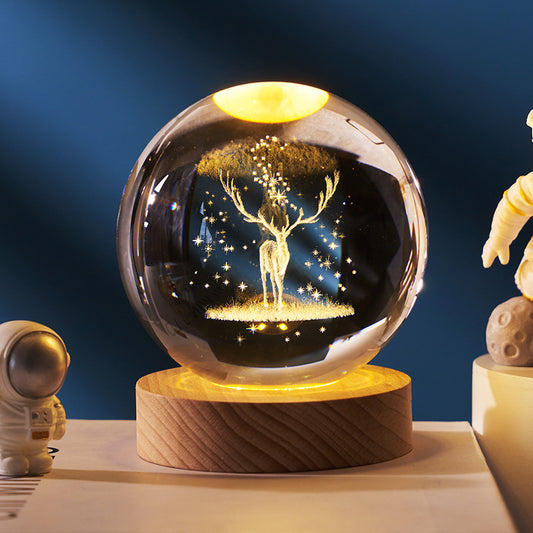 Luminous 3d Solar System Crystal Ball Desktop