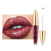 Pudaier Sip Glitter Flip Matt Schimmer Lipgloss Keine Flecken auf der Tasse Diamant Lippenstift