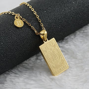 Stainless Steel 12 Constellation Necklace For Women 18K Gold Square