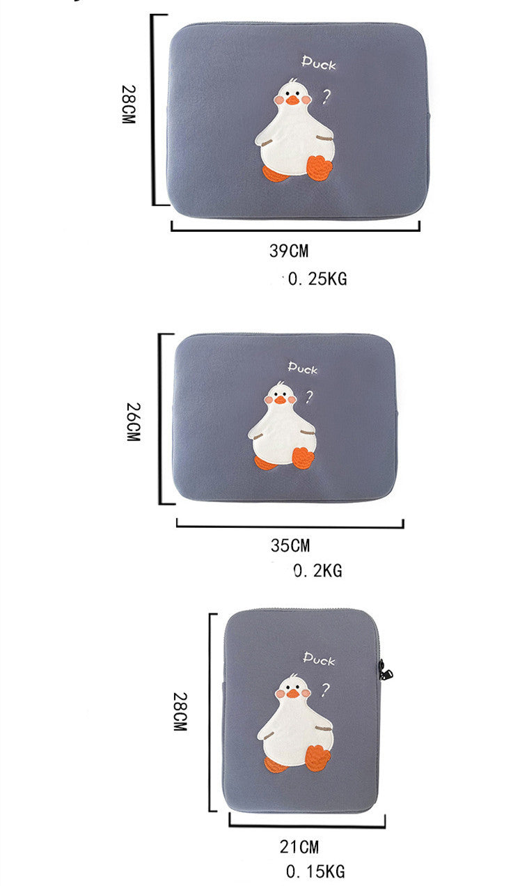 Cartoon Duck Embroidery Ins Niche Design Tablet Case