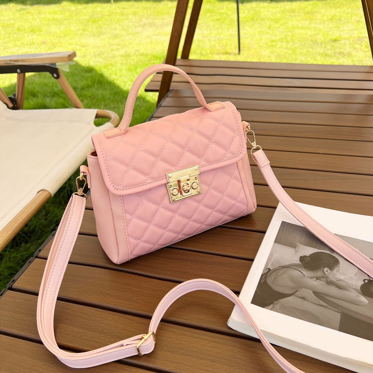 Women Rhombus Crossbody Shoulder Bag Fashion PU Handbag