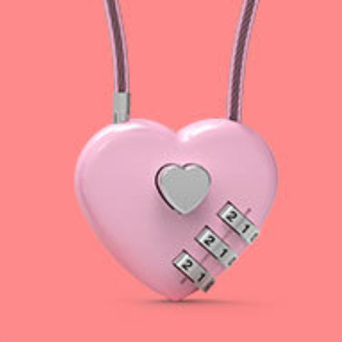 Peach Heart Long Wire Rope Love Lock