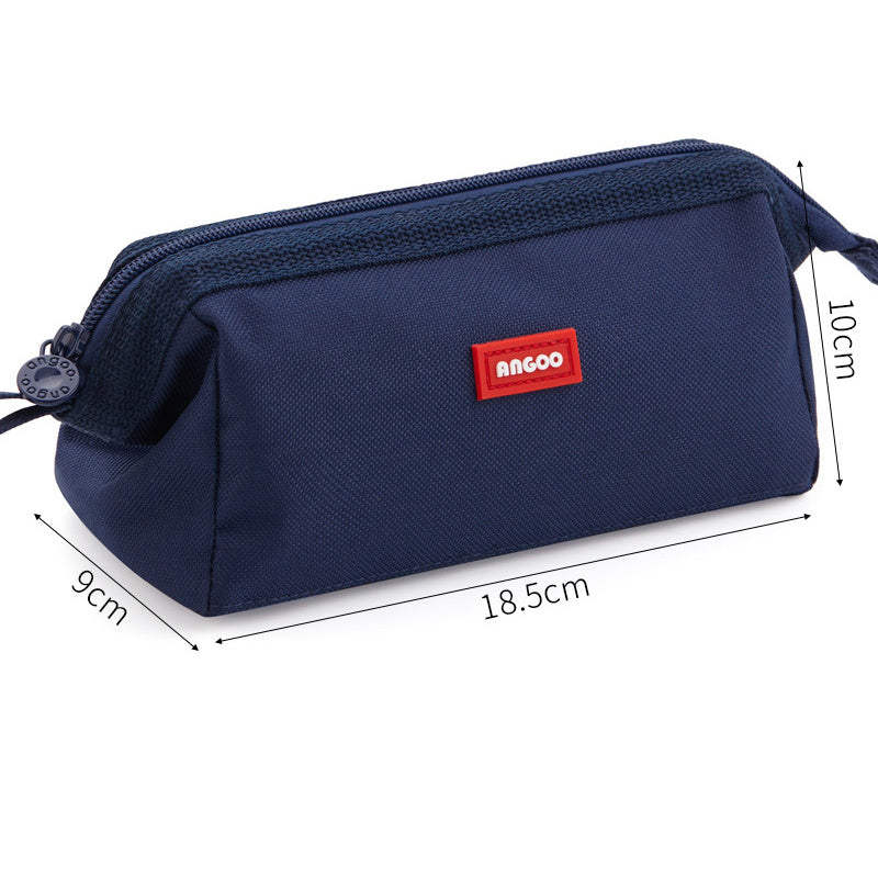 Large capacity canvas pencil case