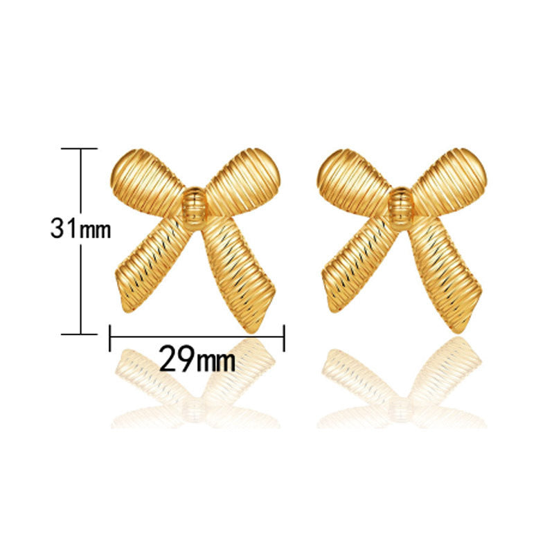 Women's Simple Spiral Bow Metal Alloy Earrings