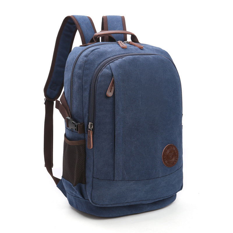 Men's and Women's Wear-resistant Washed Canvas Backpacks, Street Casual Fashion, Large Capacity, Multifunctional