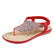 Neu Strass Shell Flip-Flops Sandalen Sommer Strand Schuhe Für Frauen Mode Lässig Niedrigen Ferse Flache