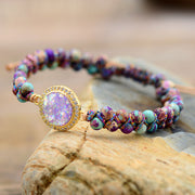 Lila Kaiser Royal Stone Opal Doppelschicht Handgewebtes Armband