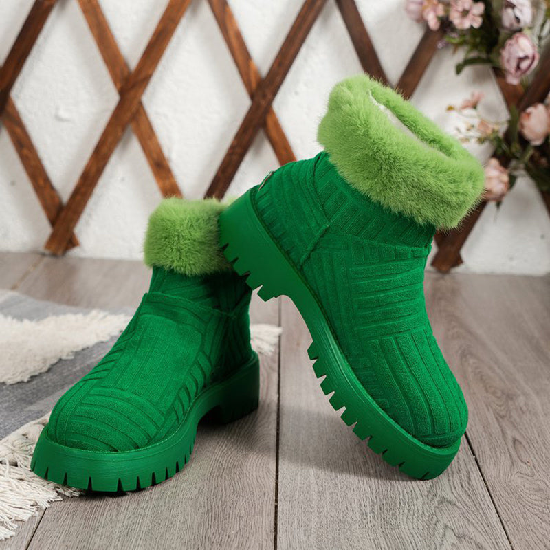 Winter ankle boots Fashoin thick soled thickened snow boots for women plush shoes