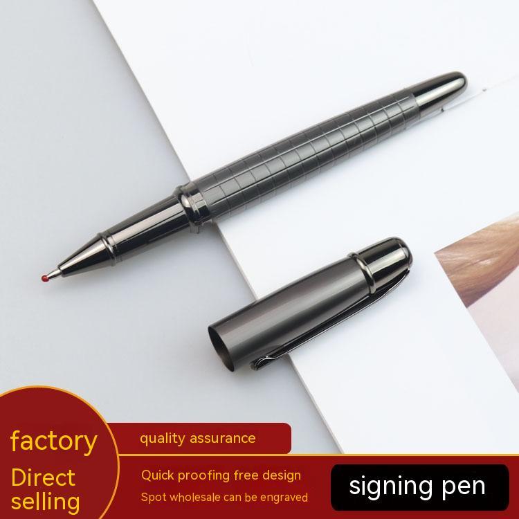 Business Metal Roller Pen Gun Gray Roller Pen Office Water-based Paint Pen