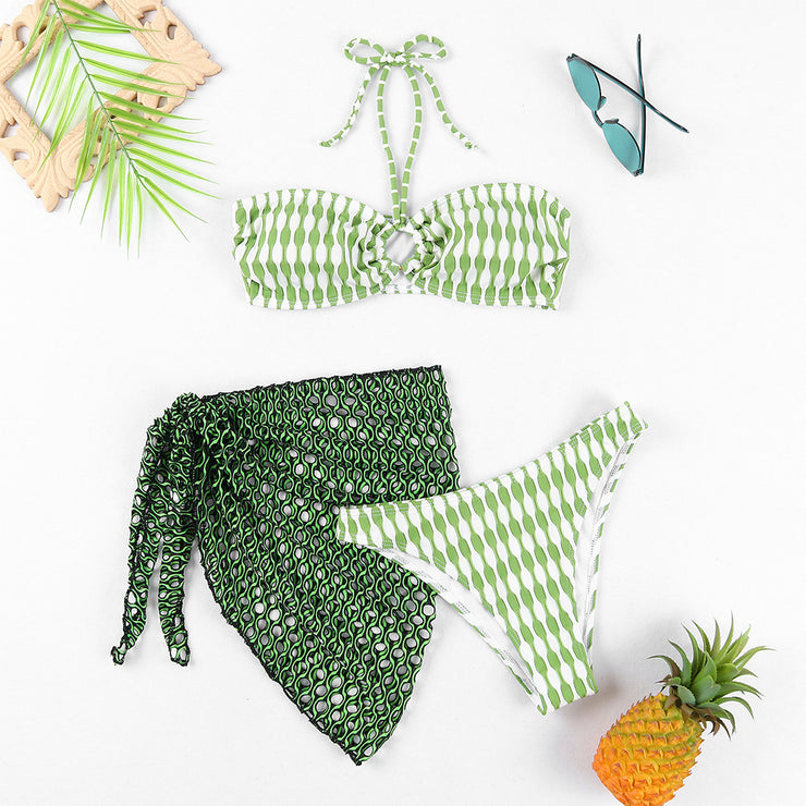 Zweiteiliger Bikini, Tube-Top, dreiteiliges Set