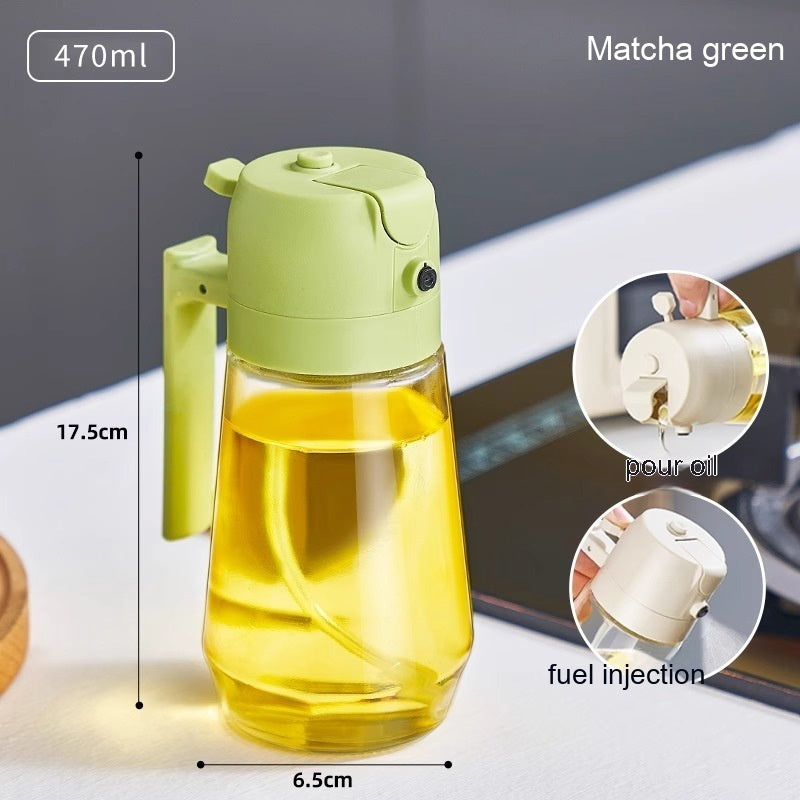 Two-in-One Glass Oiler Automatic Pressing Large Capacity Spray Oil Dispenser Bottle