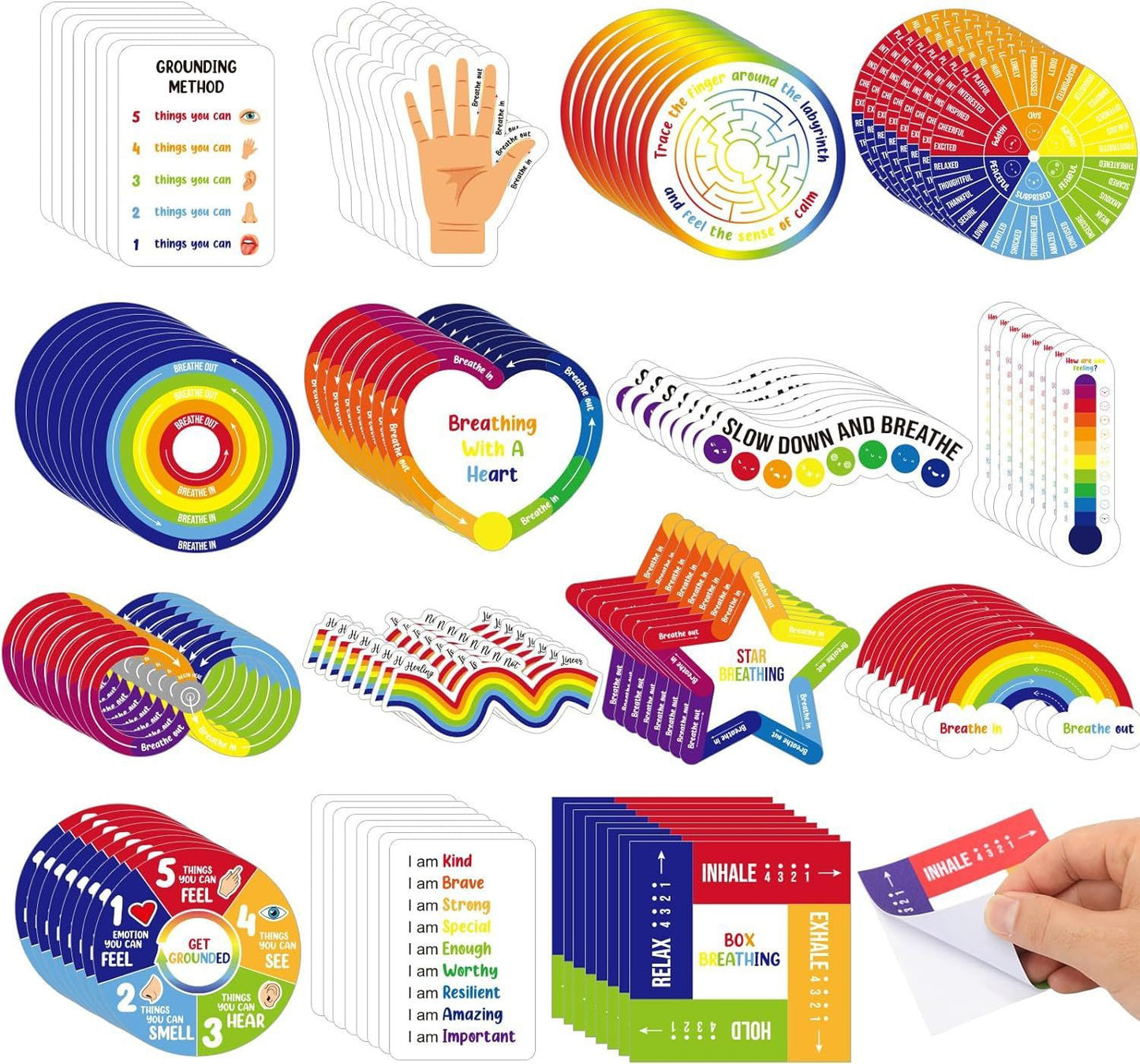 DecomDecompression Stickers Anxiety Strip Management Stickers Sensory Articles Fingertip Stickers 15 Pieces