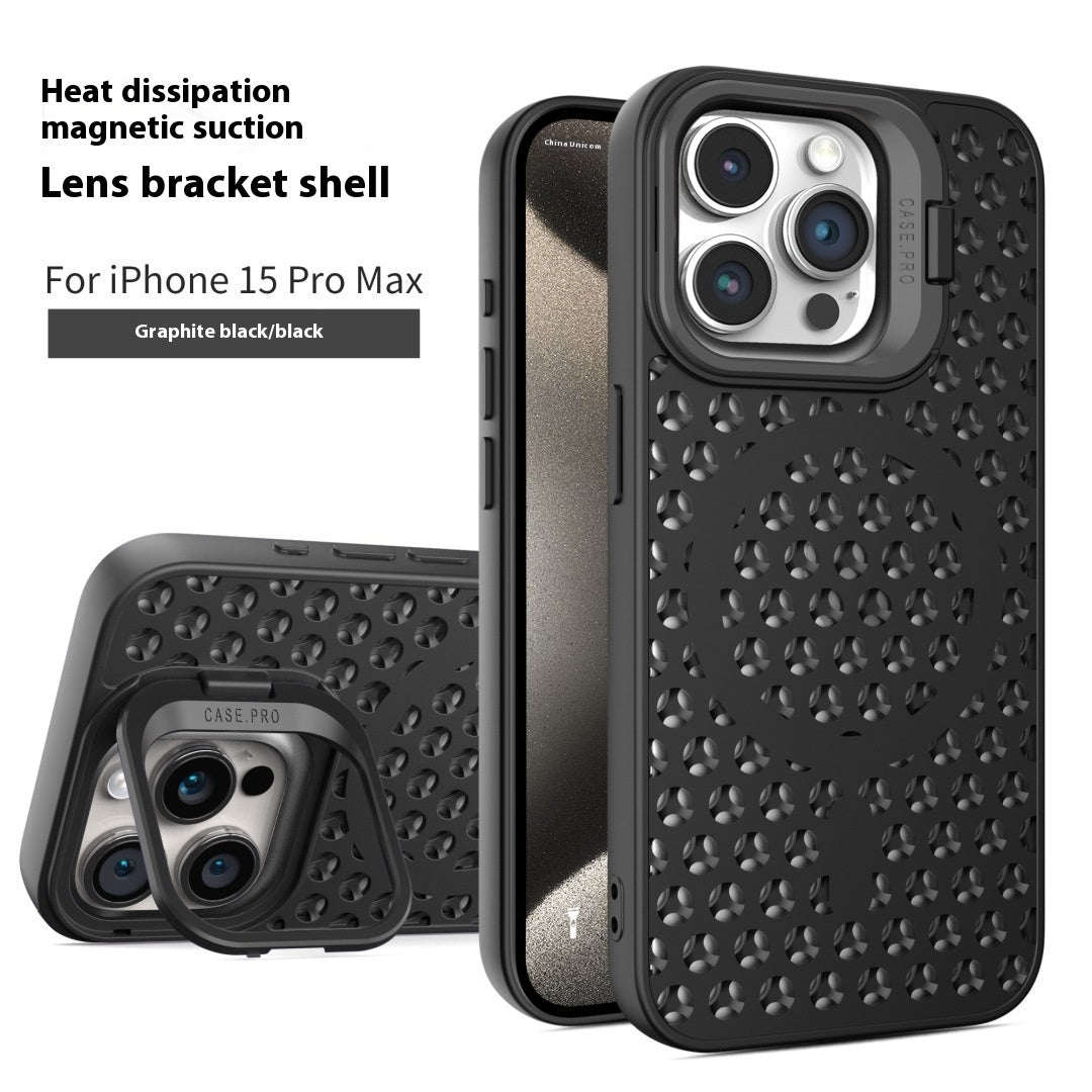 Heat dissipation Magnetic Suction lens Bracket Breathable Phone case