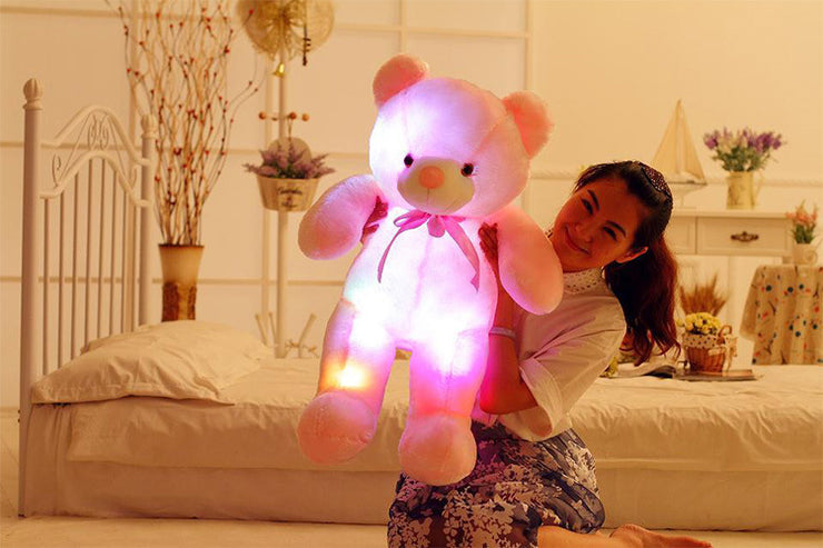 Kreatives Leuchten LED Teddybär Kuscheltiere Buntes leuchtendes für Kinder Kissen