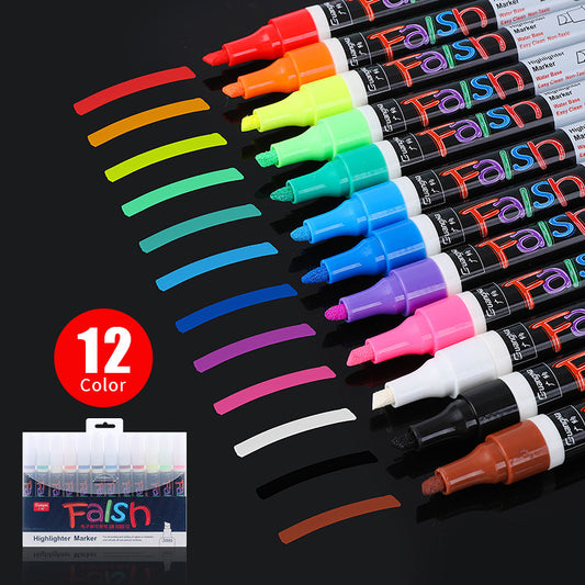 8-color electronic fluorescent panel highlighter, 6 mm