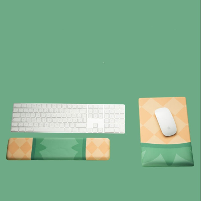 Pineapple Fruit Memory Foam Keyboard Hand Support Wrist Mouse Pad