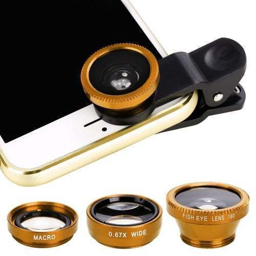 Mobile Phone Lens Wide Angle Macro Fisheye Three in One External Camera