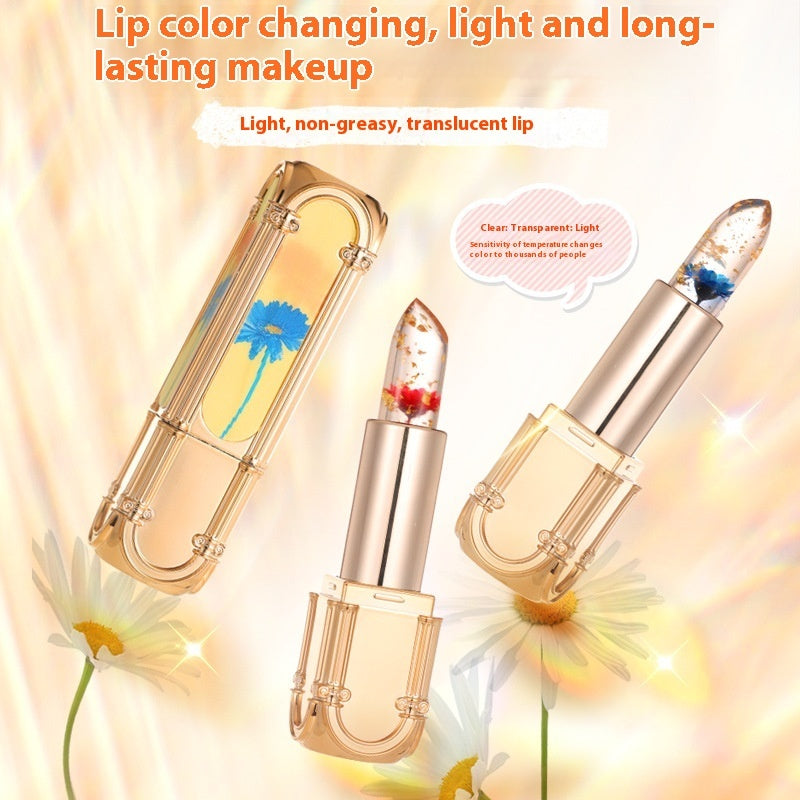 Women Jelly Warm Flower Square Tube Lipstick