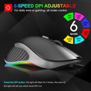 LED Gaming Maus 6400 DPI USB Ergonomische Mause