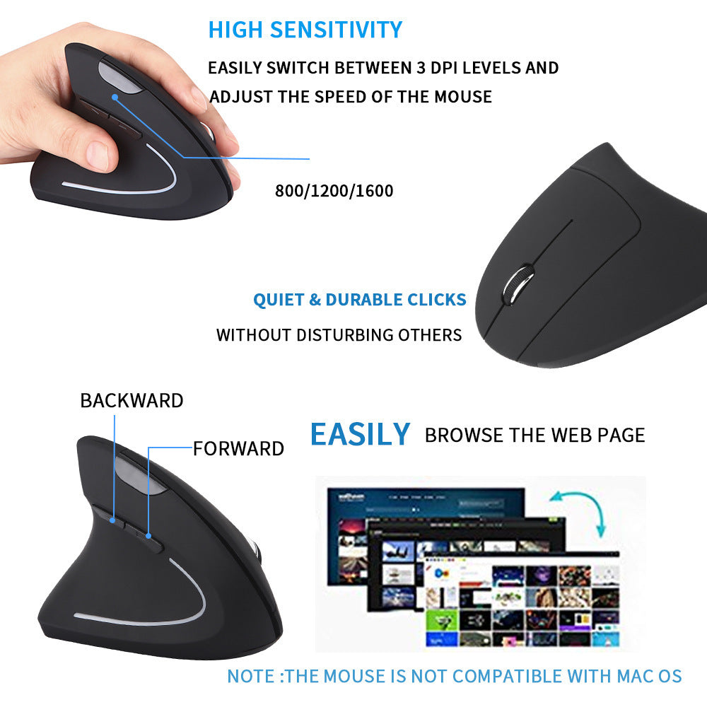 Left-Handed Vertical Mouse Wireless