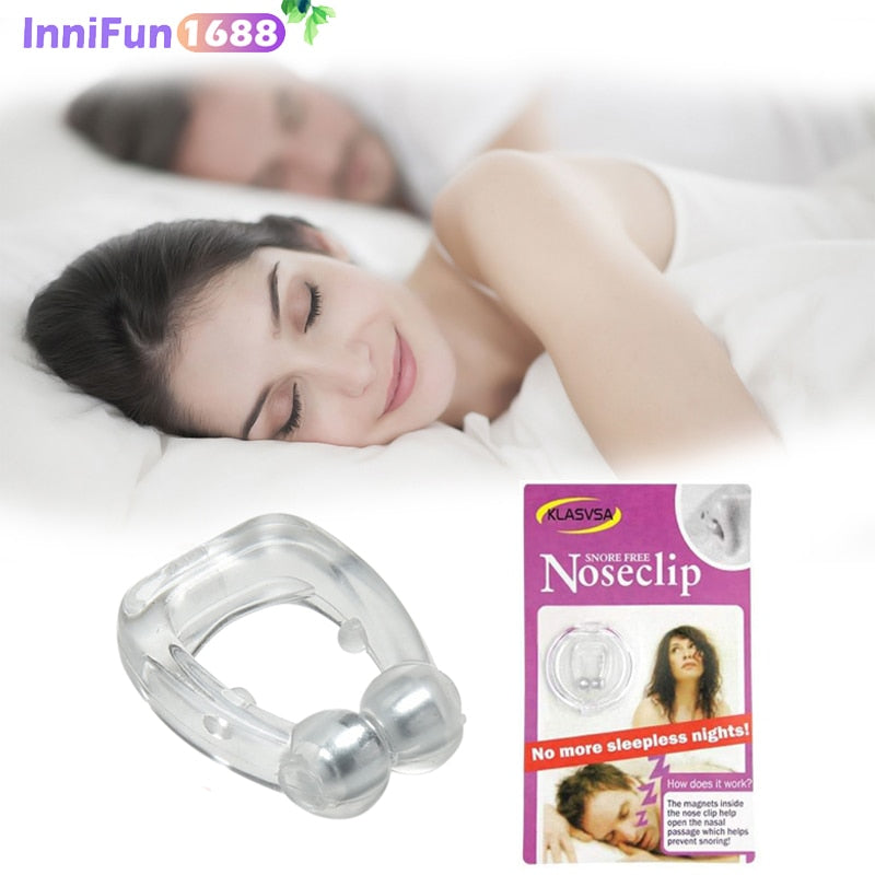 Magnetic anti-snoring nose clip made of silicone against snoring