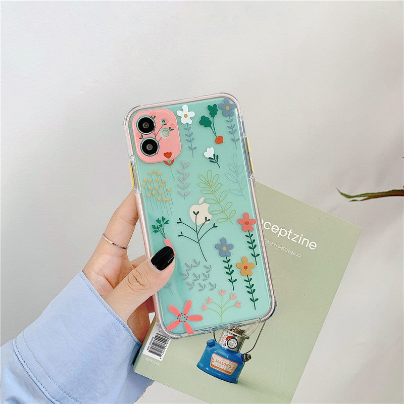 Compatible with, Idyllic Little Flower Soft Shell Transparent Mobile Phone Case