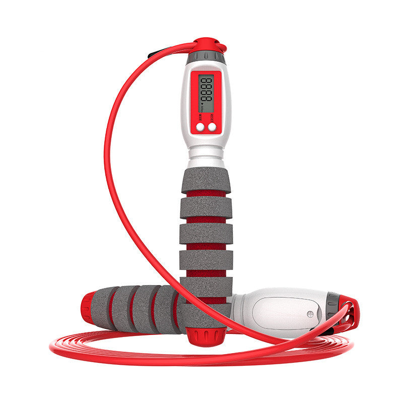 Electronic counting rope for fitness training