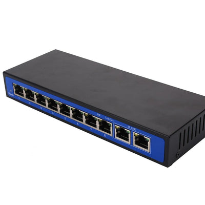 8+2 Stromversorgung 10 Port 100M POE Switch Wireless AP 48V externe Stromversorgung