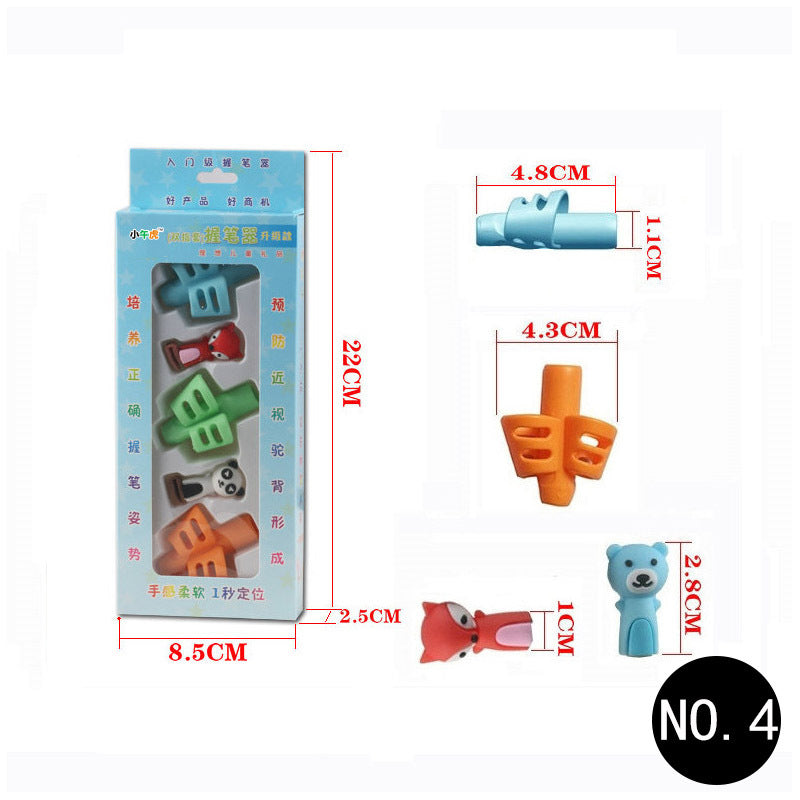 Correct student writing posture cartoon children stationery pen holder