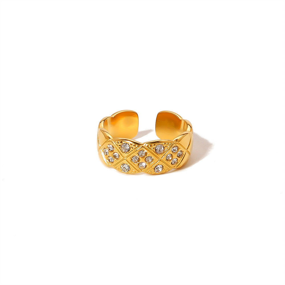 French vintage court style carved ring hollow design