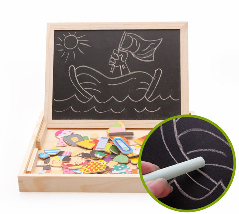 Multifunctional Magnetic Children's Puzzle, Drawing Board, Learning Wooden