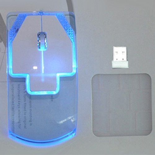 Creative Ultra-thin Transparent Wireless Optical Luminous Mouse