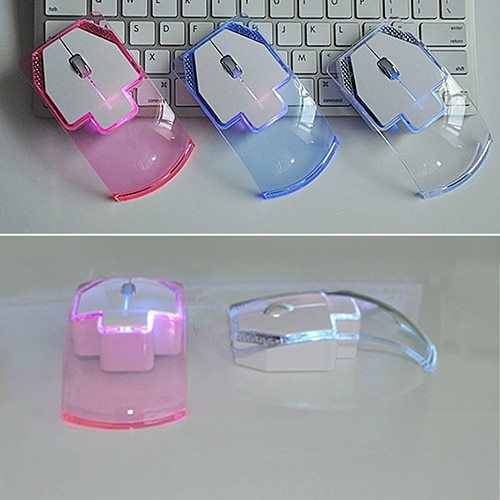 Creative Ultra-thin Transparent Wireless Optical Luminous Mouse