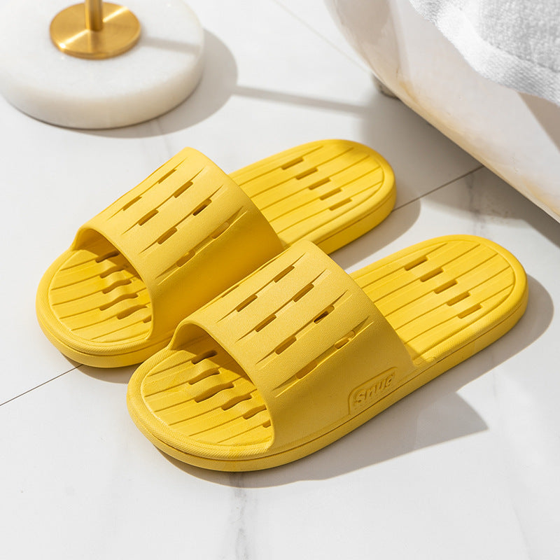 Anti-slip Striped Texture Hollow Design Slippers Women Floor Bathroom House Shoes Summer Indoor Home Slipper Couple