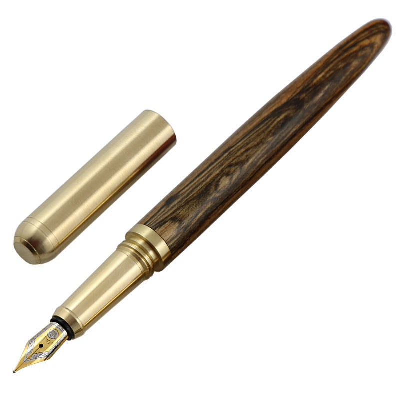 African Rosewood Vintage Brass Wood Fountain Pen