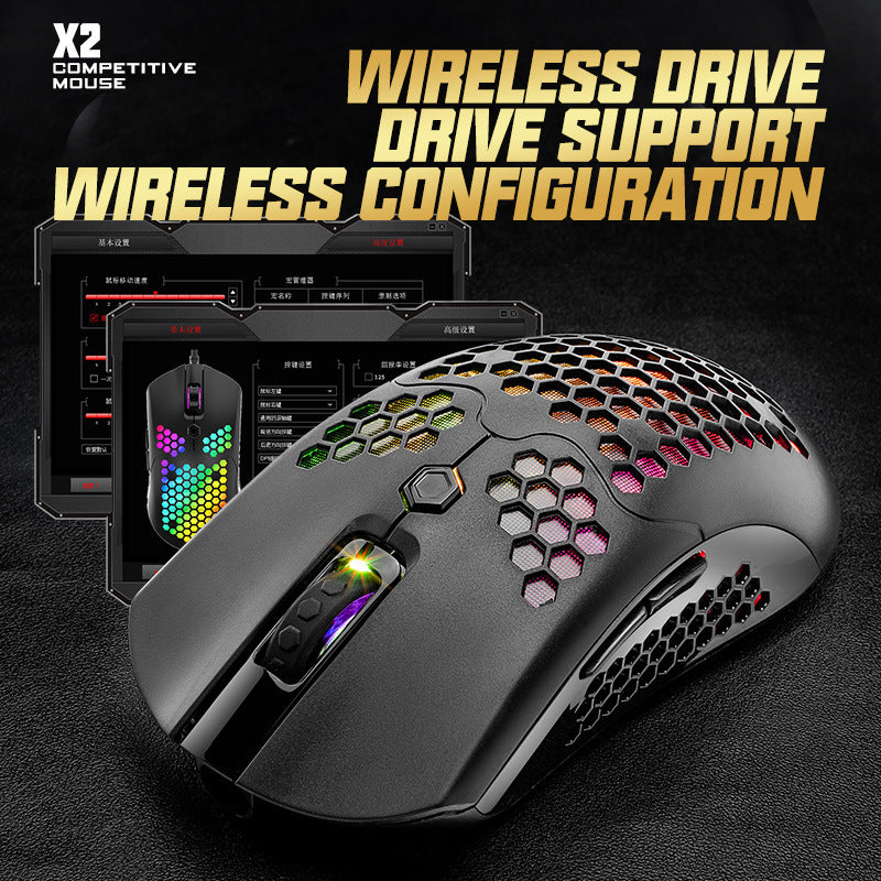 Wolf X2 kabellose Maus RGB Dual-Mode-Spielmaus