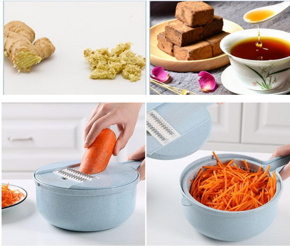 8-in-1 mandoline slicer, vegetable cutter, potato peeler with sieve