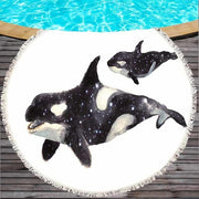 Marine Life Round Printed Beach Towel