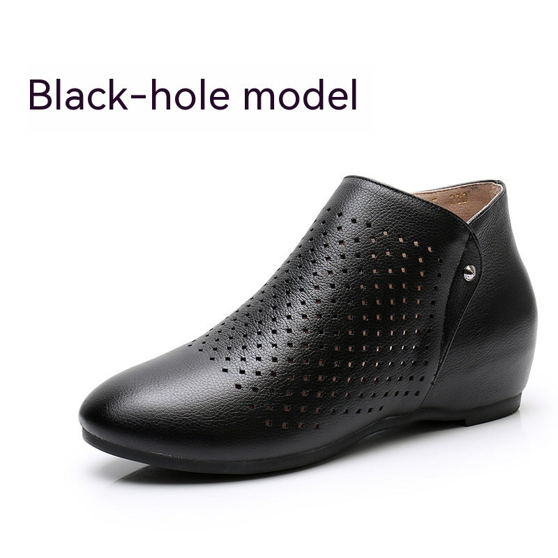 Flat women's shoes made of genuine leather