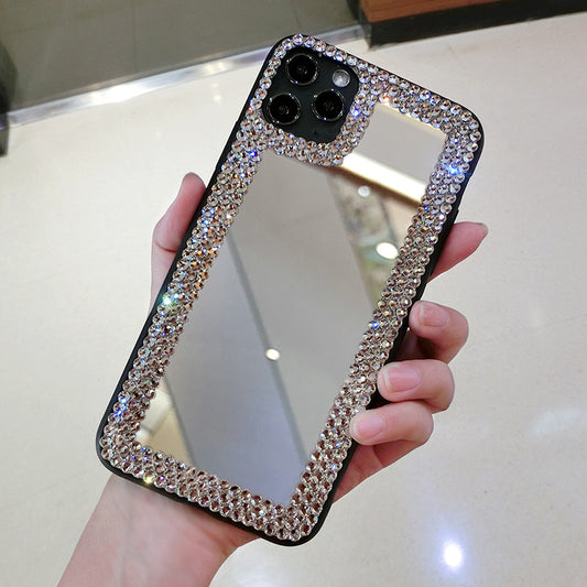 Ladies Fashion Rhinestone-encrusted Silicone Drop-resistant Phone Case