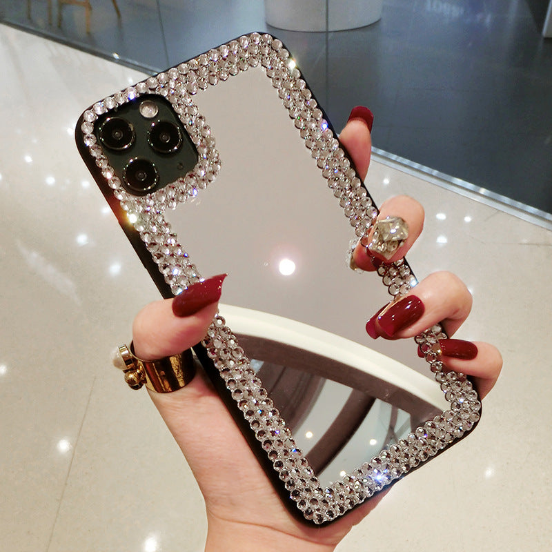 Ladies Fashion Rhinestone-encrusted Silicone Drop-resistant Phone Case