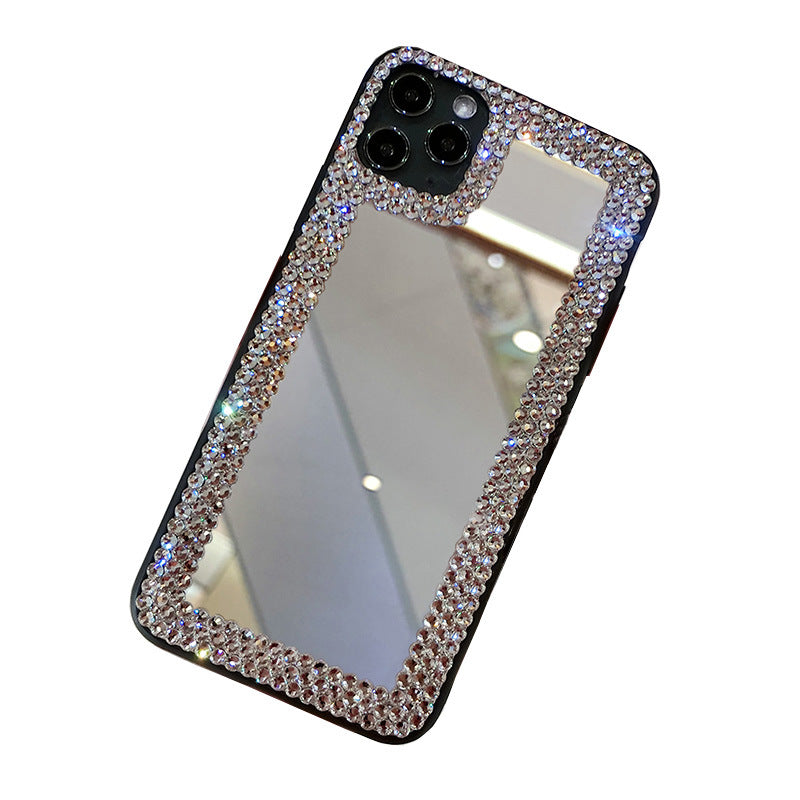 Ladies Fashion Rhinestone-encrusted Silicone Drop-resistant Phone Case