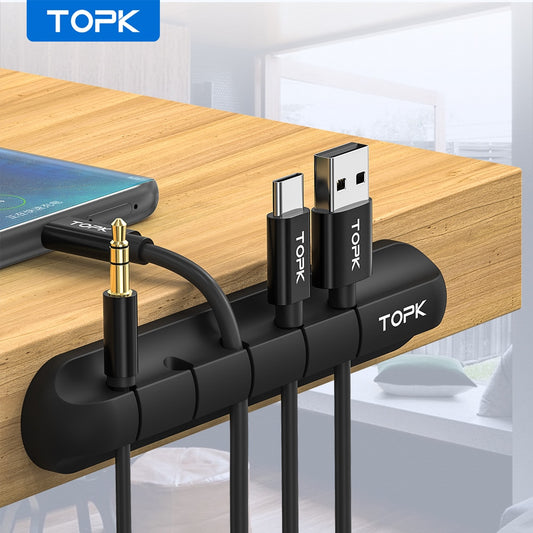 Silicone cable clamp for cable management